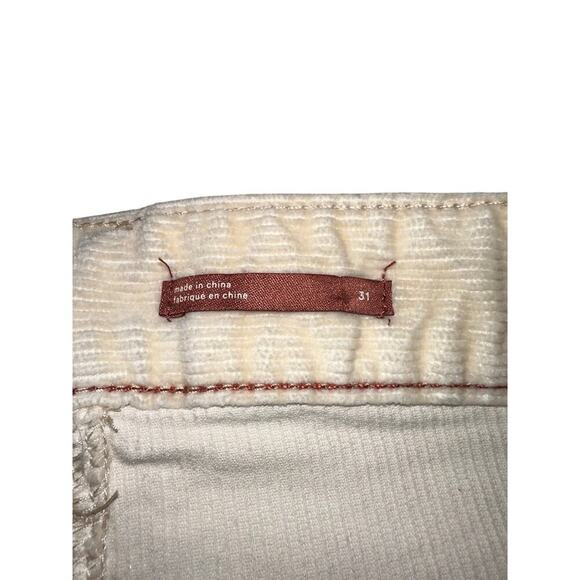 Pilcro Women’s Slim Boyfriend Corduroy Jeans Cream Size 31 - Picture 2 of 8